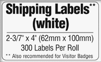 Brother DK1202 White Shipping Paper Labels 2.4" x 3.9" (62mm x 100mm) (300 Labels)