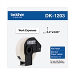 Brother DK1203 White File Folder Labels 0.66" x 3.4" (17mm x 87.1mm) (300 Labels)(Pack of 2)