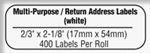 Brother DK1204 White Multi-Purpose Return Address Labels 0.66" x 2.1" (17mm x 54.3mm) (400 Labels)