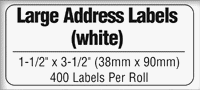 Brother DK1208 White Large Address Labels 1.4" x 3.5" (38mm x 90.3mm) (400 Labels)