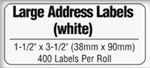 Brother DK1209 White Small Address Labels 1.1" x 2.4" (28.9mm x 62mm) (800 Labels)(Pack of 2)