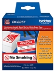 Brother DK2251 Continuous Black/Red on White Paper Labels 2.4" (62mm) x 50' (15.2m)