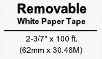 Brother DK4205 Continuous White Removable Paper Labels 2.4" x 100' (62mm x 30.4m)