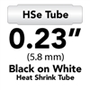 Brother HSE211 Black on White Heat Shrink Tube 0.23 in x 4.9 ft (5.8mm x 1.5m)