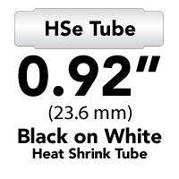 Brother HSE251 Black on White Heat Shrink Tube 0.92 in x 4.9 ft (23.6mm x 1.5m)