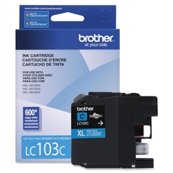 Brother LC103C ( LC-103C ) OEM Cyan High Yield Inkjet Cartridge