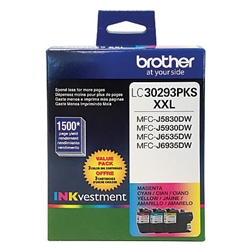 Brother LC30293PKS ( LC-30293PKS ) OEM Colour High Yield Inkjet Cartridges, Combo Pack