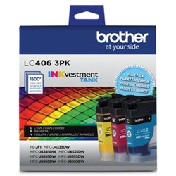 Brother LC4063PKS ( LC-4063PKS ) OEM Colour Combo Pack (includes Cyan, Magenta and Yellow)
