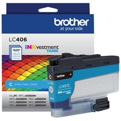 Brother LC406C ( LC-406C ) OEM Cyan Inkjet Cartridge