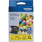 Brother LC75Y ( LC-75Y ) OEM Yellow High Capacity InkJet Cartridge