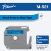 Brother M521 Black On Blue Non-Laminated Tape 9mm x 8m (3/8" x 26'2")