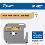 Brother M821 Black On Gold Non-Laminated Tape 9mm x 8m (3/8" x 26'2")