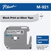 Brother M921 Black On Silver Non-Laminated Tape 9mm x 8m (3/8" x 26'2")