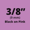 Brother ME21 Black On Pink Non-Laminated Tape 9mm x 8m (3/8" x 26'2")
