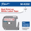 Brother MK232 Red on White Non-Laminated Tape 12mm x 8m (1/2" x 26'2" long)