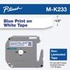 Brother MK233 Blue on White Non-Laminated Tape 12mm x 8m (1/2" x 26'2" long)