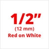 Brother TC21 Red on White Laminated Tape 12mm x 7.5m (1/2" x 25' long) - Pack of 2