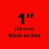 Brother TX4511 Black on Red Laminated Tape for Indoor and Outdoor Use 24mm x 8m ( 1" x 26'2") 