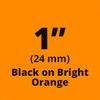 Brother TXB511 Black on Flourescent Orange Laminated Tape for Indoor and Outdoor Use 24mm x 8m ( 1" x 26'2") 