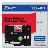 Brother TZ461 Black on Red Laminated Tape for Indoor and Outdoor Use 36mm x 8m (1 1/2" x 26'2") 