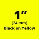 Brother TZeFX651 Black on Yellow Flexible ID Tape 24mm x 8m (1" x 26'2")