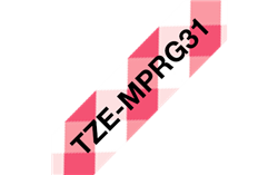 Brother TZeMPRG31 Black on Red Gingham Patterned Laminated Tape 12mm x 5m (1/2" x 16'4")