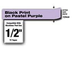 Brother TZeMQF31 Black on Pastel Purple Laminated Tape 12mm x 5m (1/2" x 16'4")