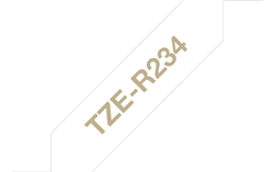 Brother TZeR234 Gold on White Ribbon Labelling Tape 12mm x 4m (1/2" x 13') 