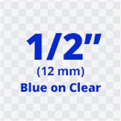 Brother TZe133 Blue on Clear Laminated Tape for Indoor and Outdoor Use 12mm x 8m (1/2" x 26'2") 
