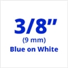 Brother TZe223 Blue on White Laminated Tape for Indoor and Outdoor Use 9mm x 8m (3/8" x 26'2") 