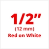 Brother TZe232 Red on White Laminated Tape for Indoor and Outdoor Use 12mm x 8m (1/2" x 26'2") 