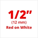 Brother TZe232 Red on White Laminated Tape for Indoor and Outdoor Use 12mm x 8m (1/2" x 26'2") 