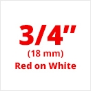 Brother TZe242 Red on White Laminated Tape for Indoor and Outdoor Use 18mm x 8m (3/4" x 26'2") 