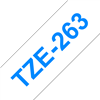 Brother TZe263 Blue on White Laminated Tape for Indoor and Outdoor Use 36mm x 8m (1 1/2" x 26'2") 