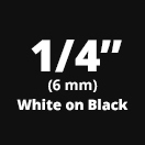 Brother TZe315 White on Black Laminated Tape for Indoor and Outdoor Use 6mm x 8m (1/4" x 26'2") 