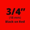 Brother TZe441 Black on Red Laminated Tape for Indoor and Outdoor Use 18mm x 8m (3/4" x 26'2") 