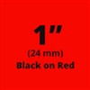 Brother TZe451 Compatible Black on Red Laminated Tape for Indoor and Outdoor Use 24mm x 8m ( 1" x 26'2") 