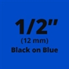 Brother TZe531 Black on Blue Laminated Tape for Indoor and Outdoor Use 12mm x 8m (1/2" x 26'2") 