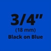 Brother TZe541 Black on Blue Laminated Tape for Indoor and Outdoor Use 18mm x 8m (3/4" x 26'2") 