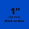 Brother TZe551 Black on Blue Laminated Tape for Indoor and Outdoor Use 24mm x 8m ( 1" x 26'2") 