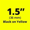 Brother TZe661 Black on Yellow Laminated Tape for Indoor and Outdoor Use 36mm x 8m (1 1/2" x 26'2") 