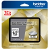 Brother TZeM31 Black on Matte Clear Laminated Tape for Indoor and Outdoor Use 12mm x 5m (1/2" x  16'4") 