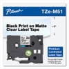 Brother TZeM51 Black on Matte Clear Laminated Tape for Indoor and Outdoor Use 24mm x 8m ( 1" x 26'2") 
