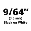 Brother TZeN201 Black on White Non Laminated Tape 3.5mm x 8m (9/64" x 26'2")