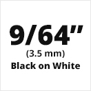 Brother TZeN201 Black on White Non Laminated Tape 3.5mm x 8m (9/64" x 26'2")