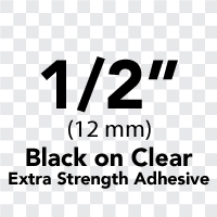 Brother TZeS131 Black on Clear Laminated Tape with Extra Strength Adhesive 12mm x 8m (1/2" x 26'2") 