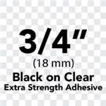 Brother TZeS151 Black on Clear Laminated Tape with Extra Strength Adhesive 24mm x 8m (1" x 26'2")