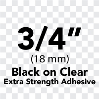 Brother TZeS151 Black on Clear Laminated Tape with Extra Strength Adhesive 24mm x 8m (1" x 26'2")