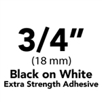 Brother TZeS241 Compatible Black on White Laminated Tape with Extra Strength Adhesive 18mm x 8m (3/4" x 26'2")