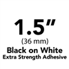 Brother TZeS261 Black on White Laminated Tape with Extra Strength Adhesive 36mm x 8m (1 1/2" x 26'2")